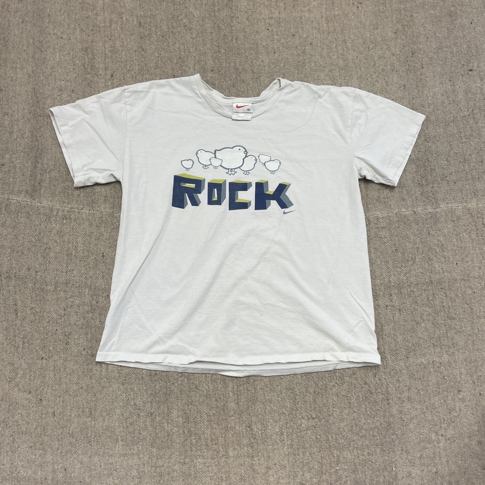 Vintage Rock Graphic T-Shirt Men XL White 2000s Nike